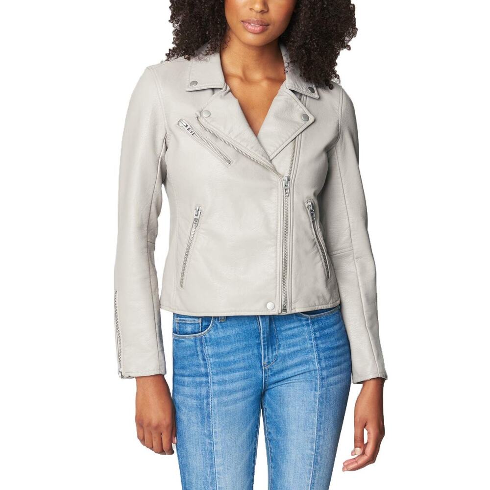 [BLANKNYC] WOMENS LUXURY CLOTHING SEMI FITTED VEGAN LEATHER MOTORCYCLE JACKET